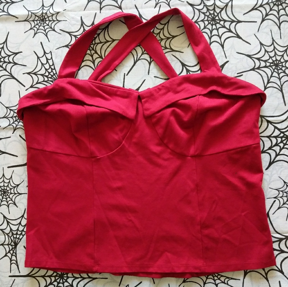 Retro Chic by Torrid Red Sweetheart Tank Top NWOT